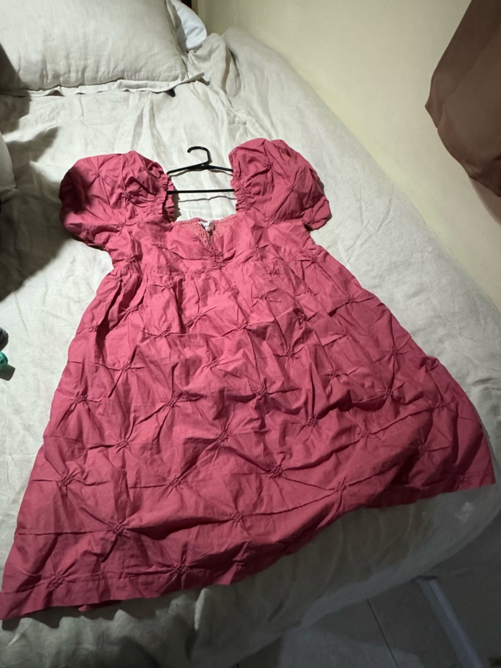English Factory Pink Puff Sleeve Babydoll Dress size L Nwt - Picture 8 of 11